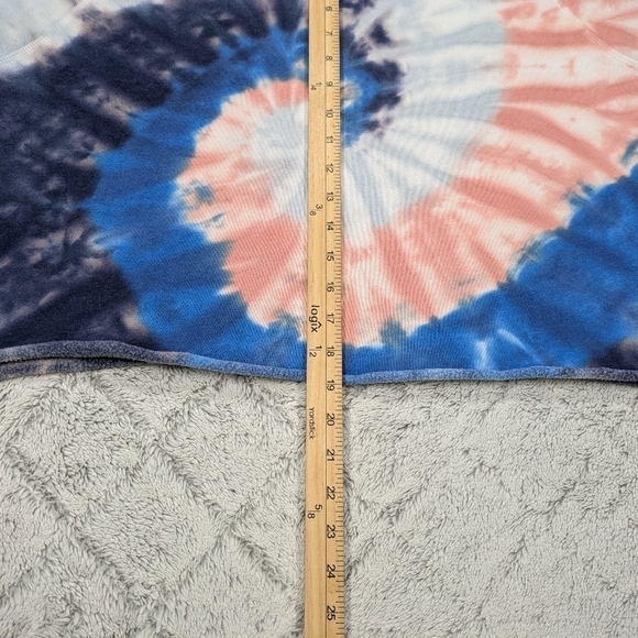 Wildfox Sweatshirt Women's S Blue Red Tie Dye Swirl Crew Neck Crop Cotton LA - Picture 4 of 7